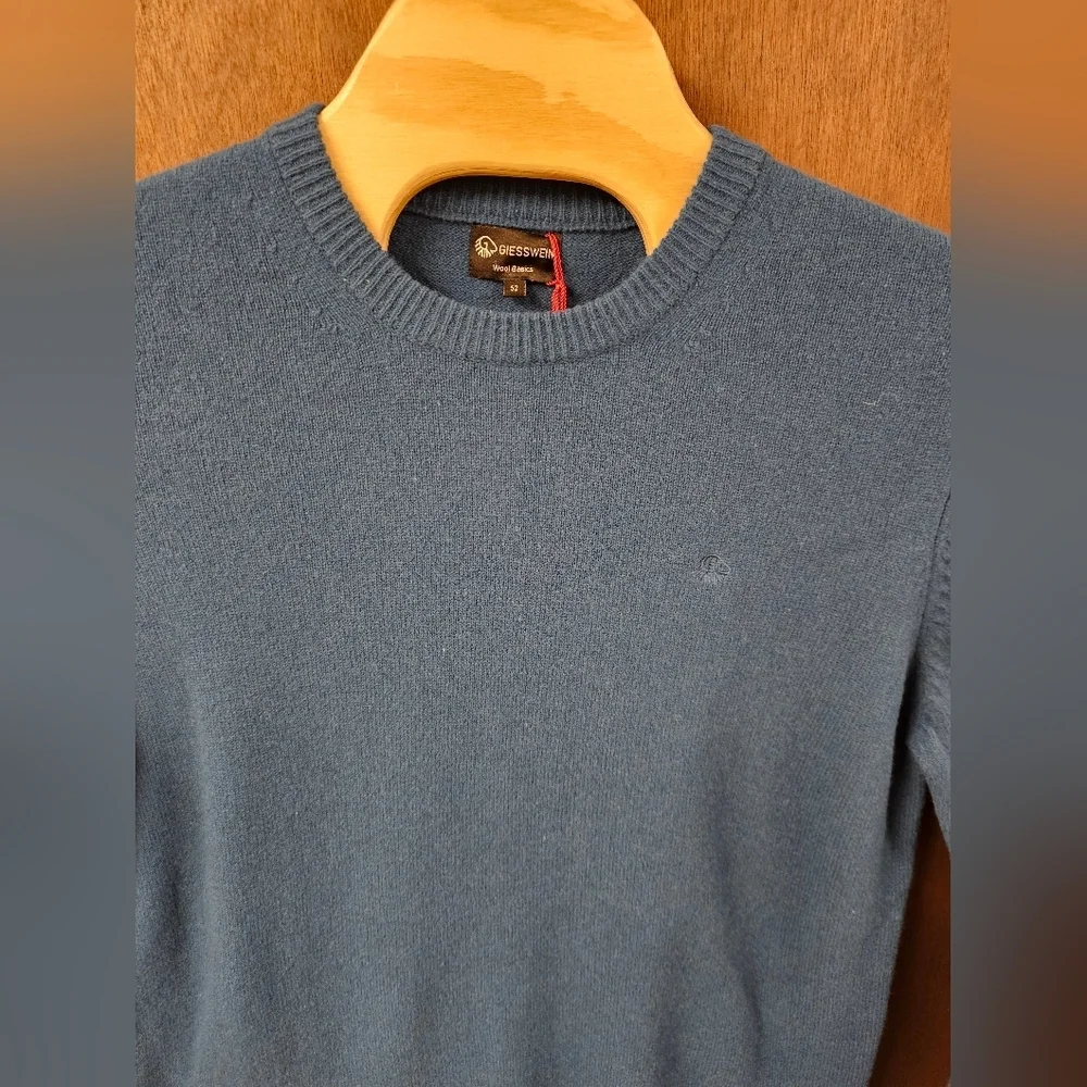 NWT Giesswein Austria Mens Lambs Wool Basics Pullover Sweater Round Neck Large